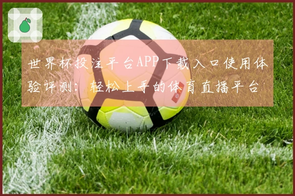 世界杯投注平台APP下载入口使用体验评测：轻松上手的体育直播平台攻略